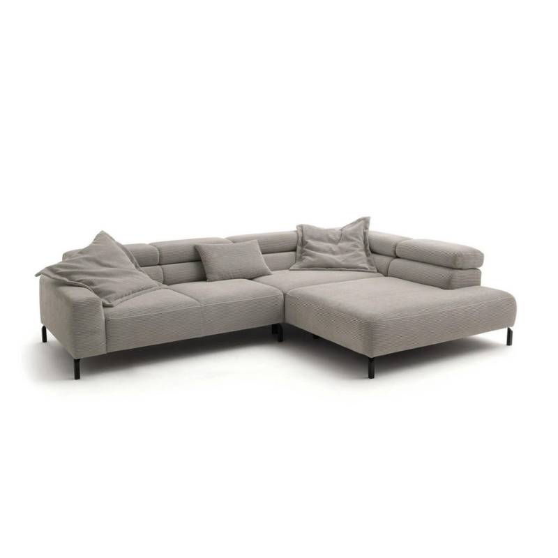 KAWOLA ECKSOFA Greige, Schwarz