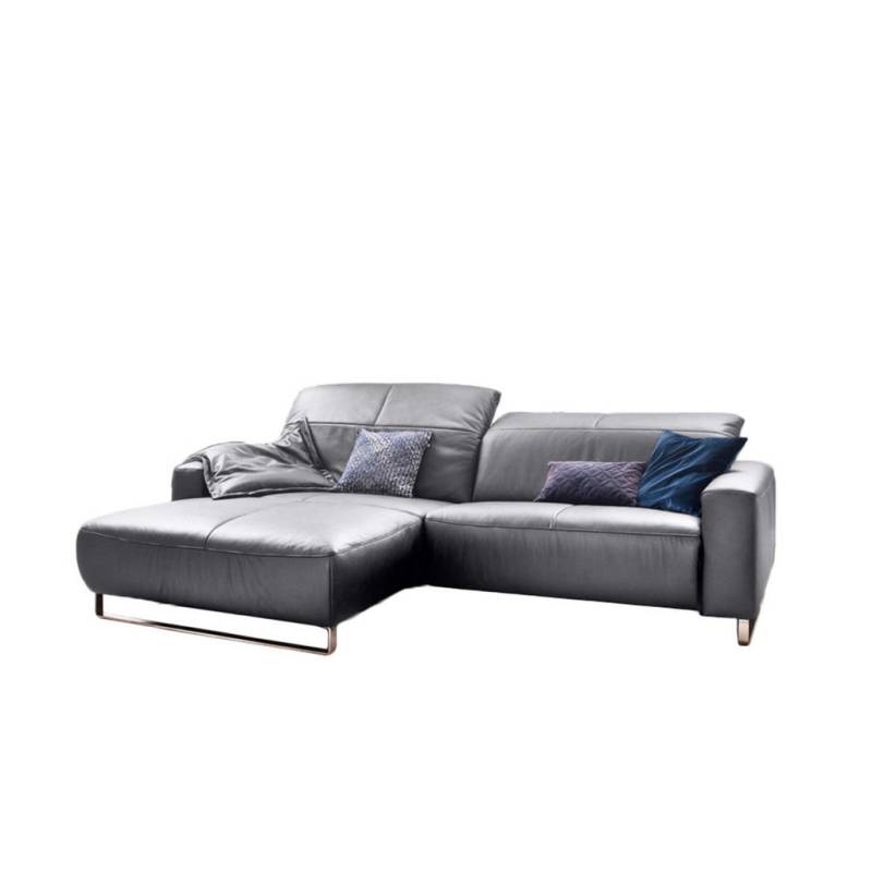 KAWOLA ECKSOFA Hellgrau, Silber