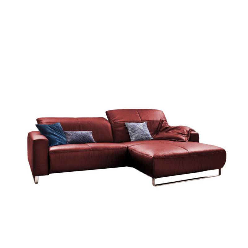 KAWOLA ECKSOFA Rot, Silber