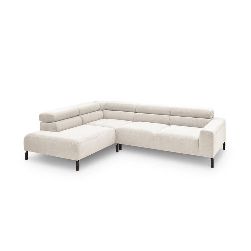 KAWOLA ECKSOFA Weiß, Schwarz
