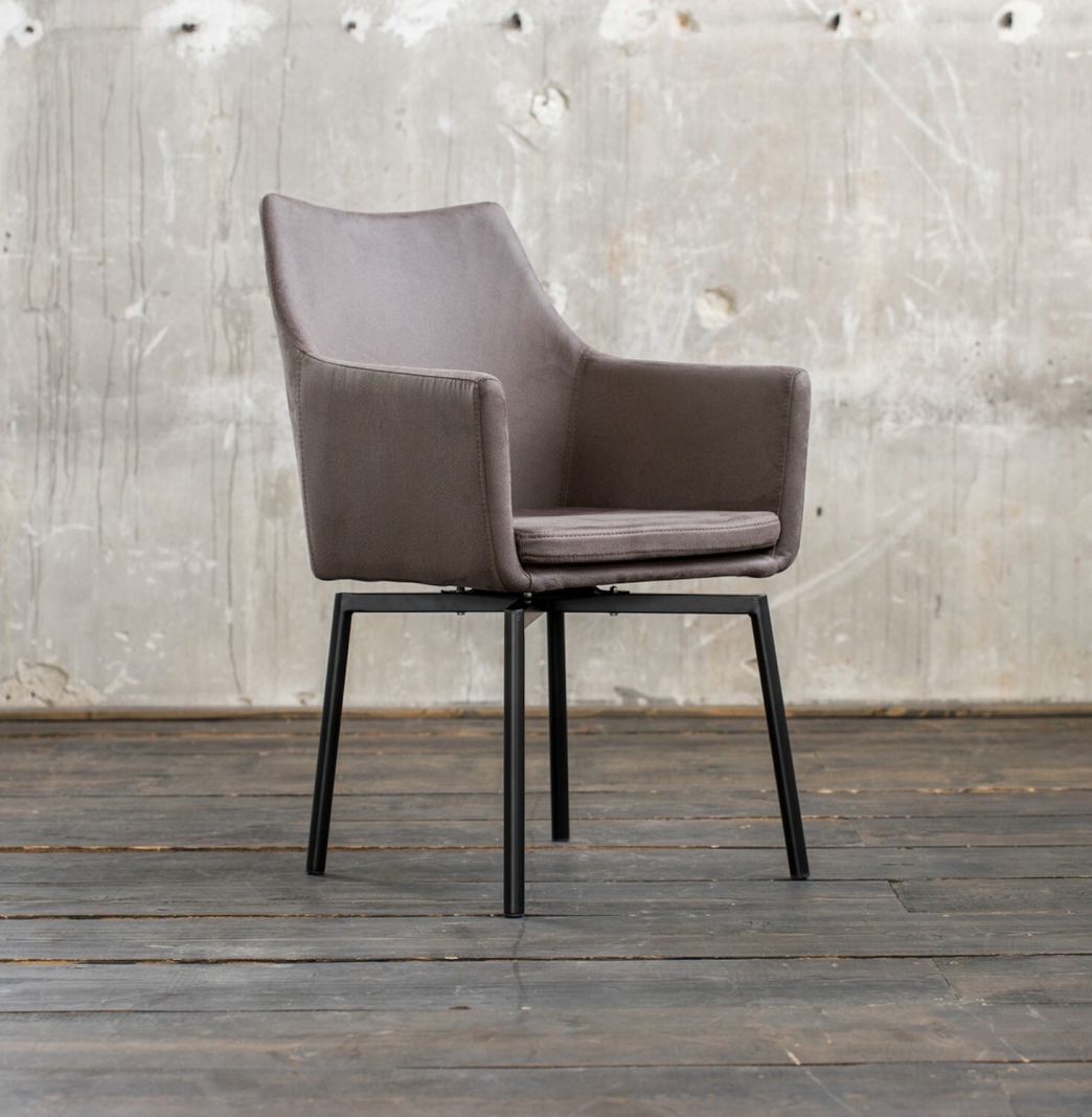 KAWOLA Essgruppe mit Esstisch Baumkante nussbaumfarben und Stühle CALI Stoff taupe KAWOLA Essgruppe mit Esstisch Baumkante nussbaumfarben und Stühle CALI Stoff taupe