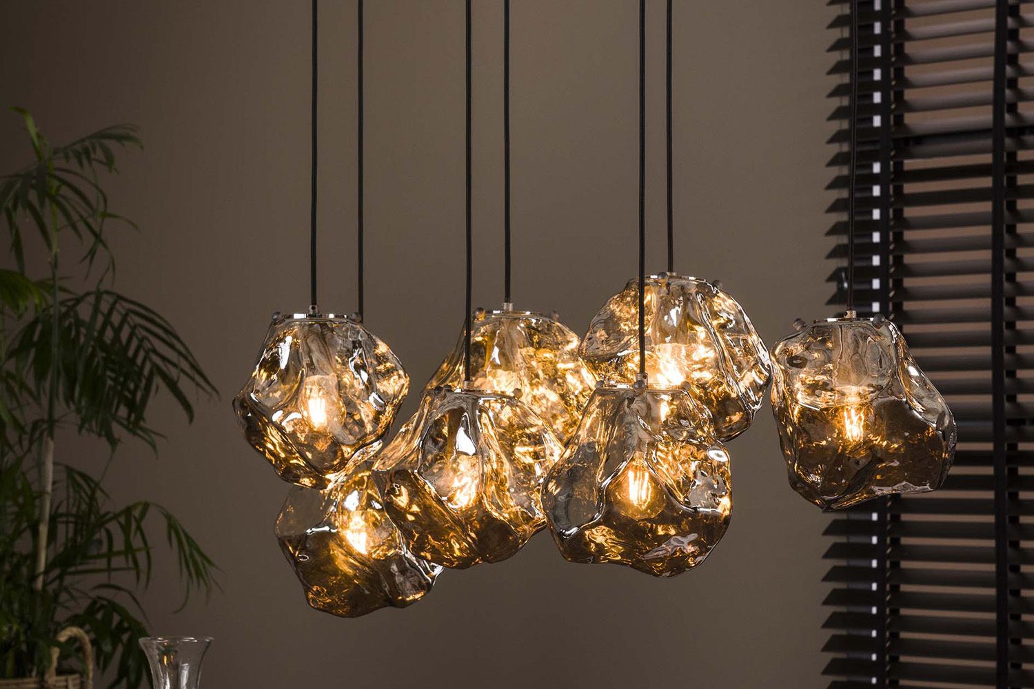 KAWOLA Hängeleuchte EDESSA Hängelampe 7-flammig Glas silber KAWOLA Hängeleuchte EDESSA Hängelampe 7-flammig Glas silber