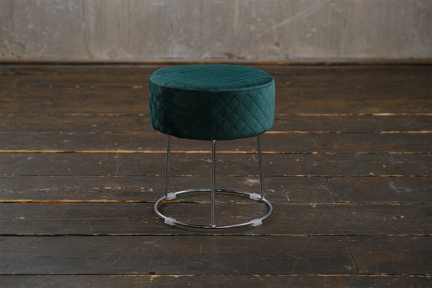 KAWOLA Hocker DEMI Polsterhocker Velvet grün Fuß silber KAWOLA Hocker DEMI Polsterhocker Velvet grün Fuß silber