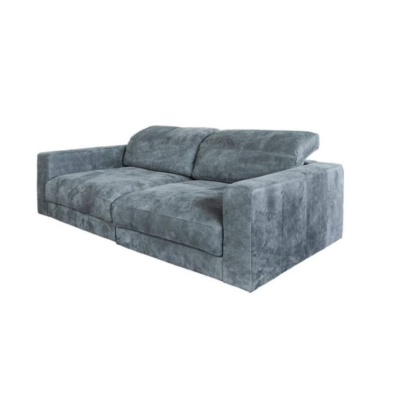KAWOLA LEDERSOFA Anthrazit, Schwarz