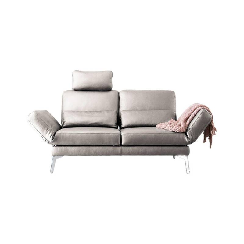 KAWOLA LEDERSOFA Hellgrau