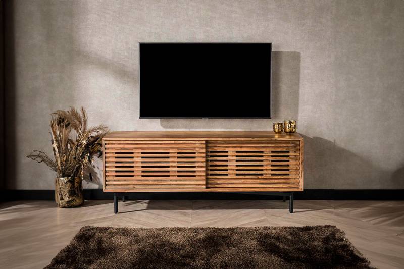KAWOLA Lowboard RIONI TV-Board Akazie braun 2 Türen