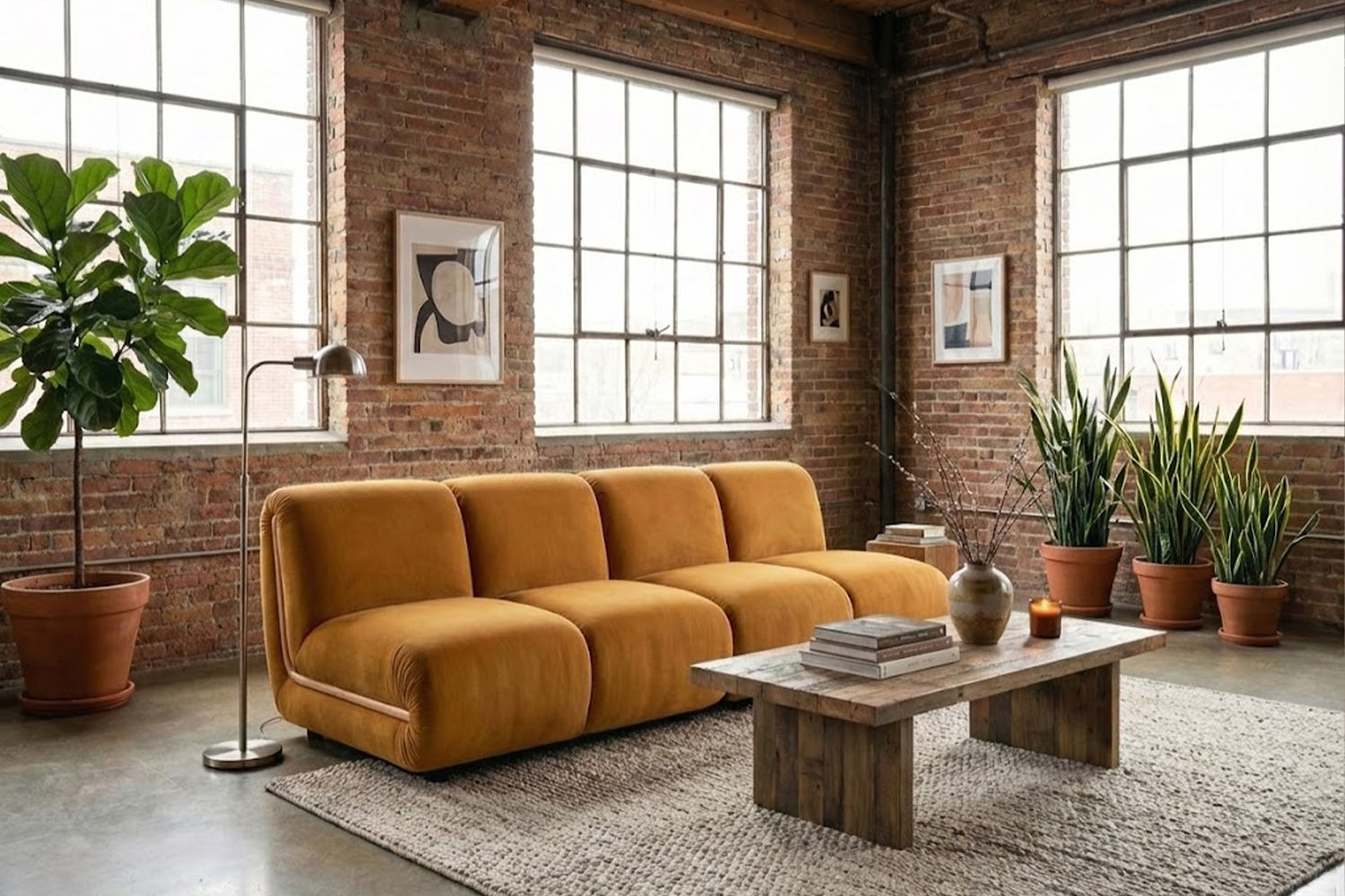 KAWOLA Modulsofa LAYLA 2-Sitzer 2 Module Velvet gelb