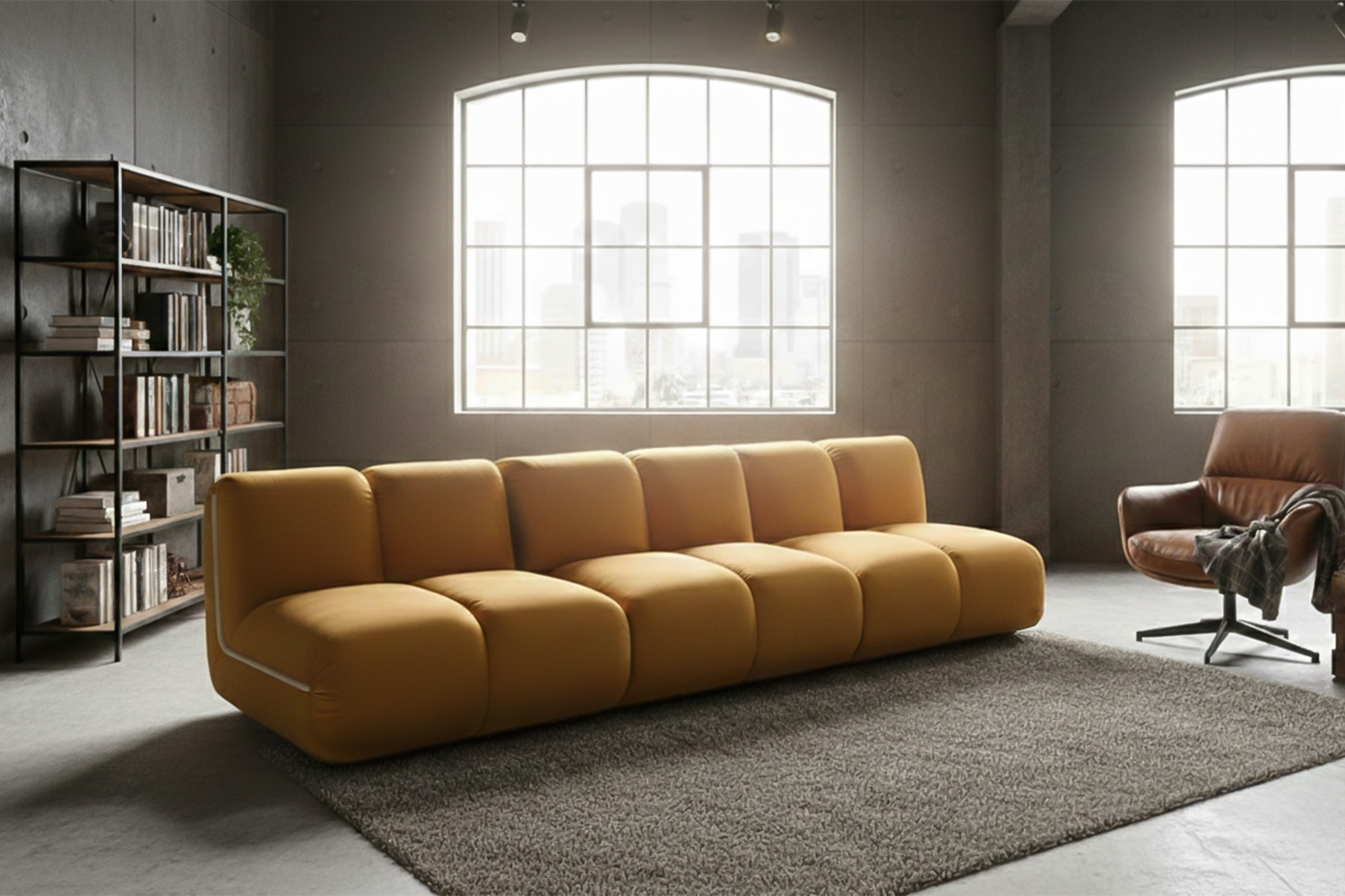KAWOLA Modulsofa LAYLA 3-Sitzer 3 Module Velvet gelb KAWOLA Modulsofa LAYLA 3-Sitzer 3 Module Velvet gelb