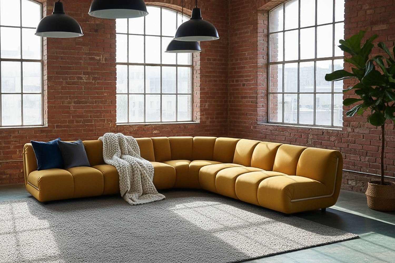 KAWOLA Modulsofa LAYLA Ecksofa 5 Module Velvet gelb KAWOLA Modulsofa LAYLA Ecksofa 5 Module Velvet gelb