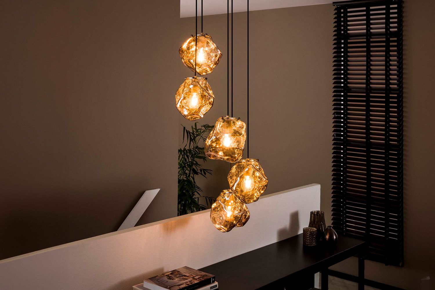 KAWOLA Pendelleuchte EDESSA Hängelampe 5-flammig Glas silber KAWOLA Pendelleuchte EDESSA Hängelampe 5-flammig Glas silber