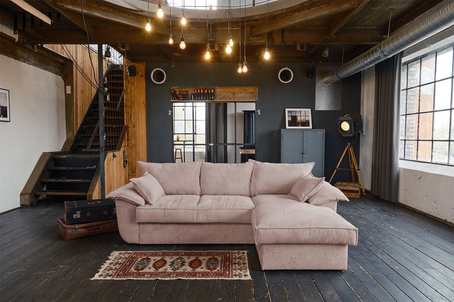 KAWOLA Sofa DAMETO Ecksofa Bettsofa Schlafsofa mit Stauraum Cord rosa KAWOLA Sofa DAMETO Ecksofa Bettsofa Schlafsofa mit Stauraum Cord rosa