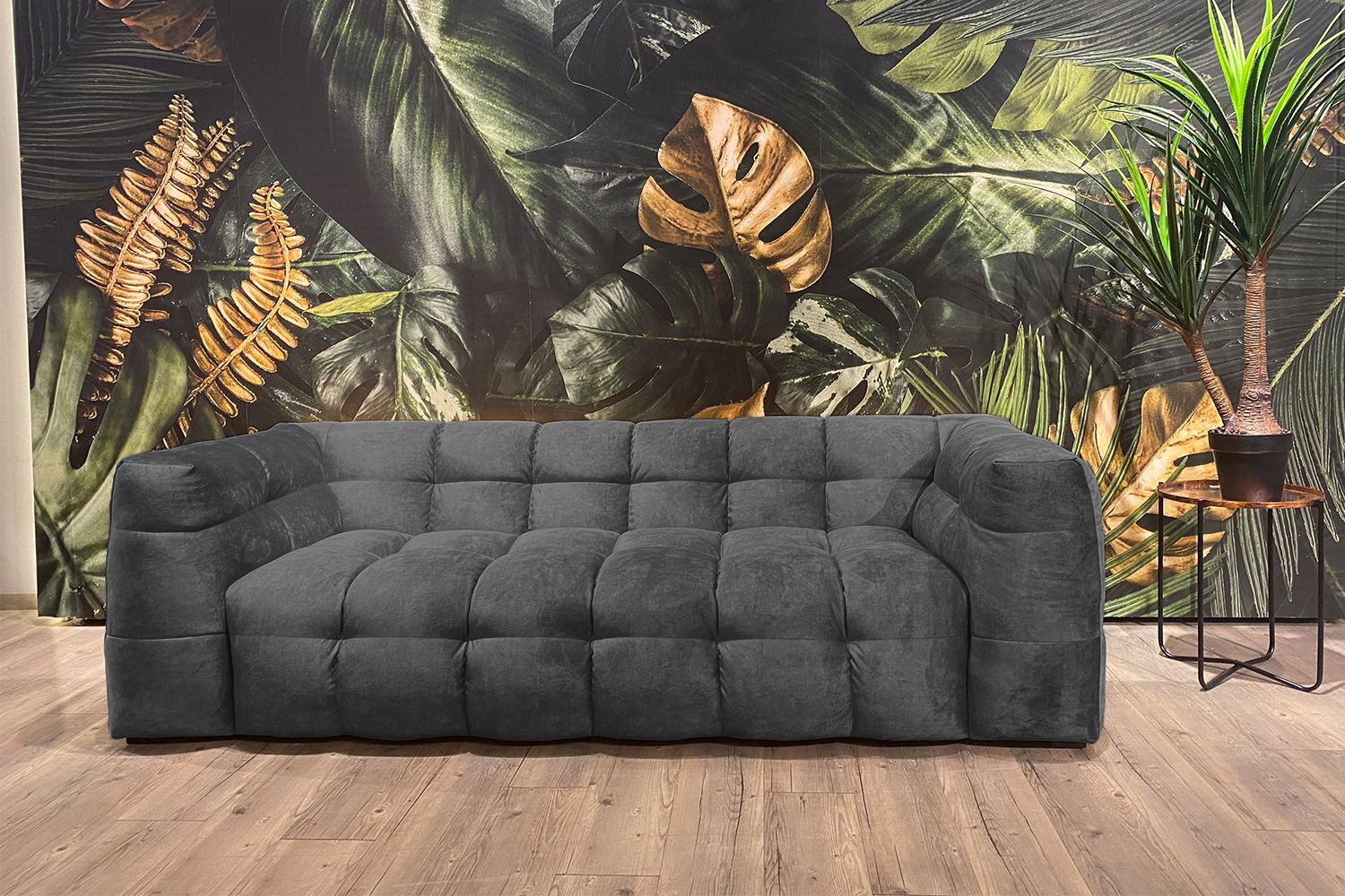 KAWOLA Sofa ROSARIO Velvet anthrazit KAWOLA Sofa ROSARIO Velvet anthrazit