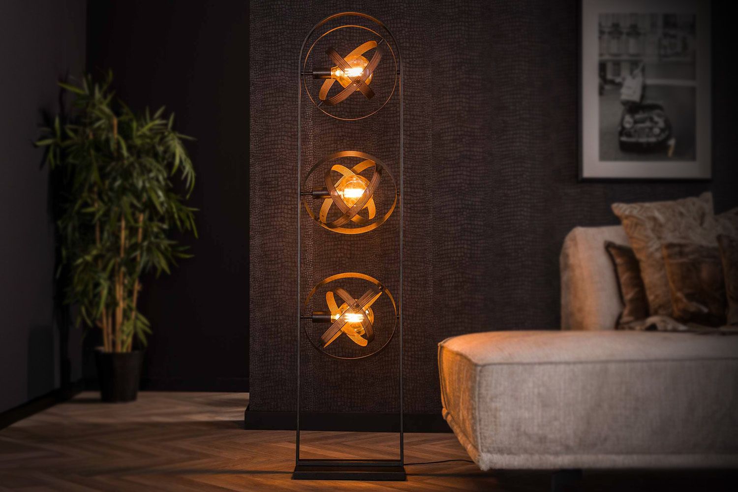 KAWOLA Stehleuchte DILLY Stehlampe 3-flammig Metall schwarz KAWOLA Stehleuchte DILLY Stehlampe 3-flammig Metall schwarz
