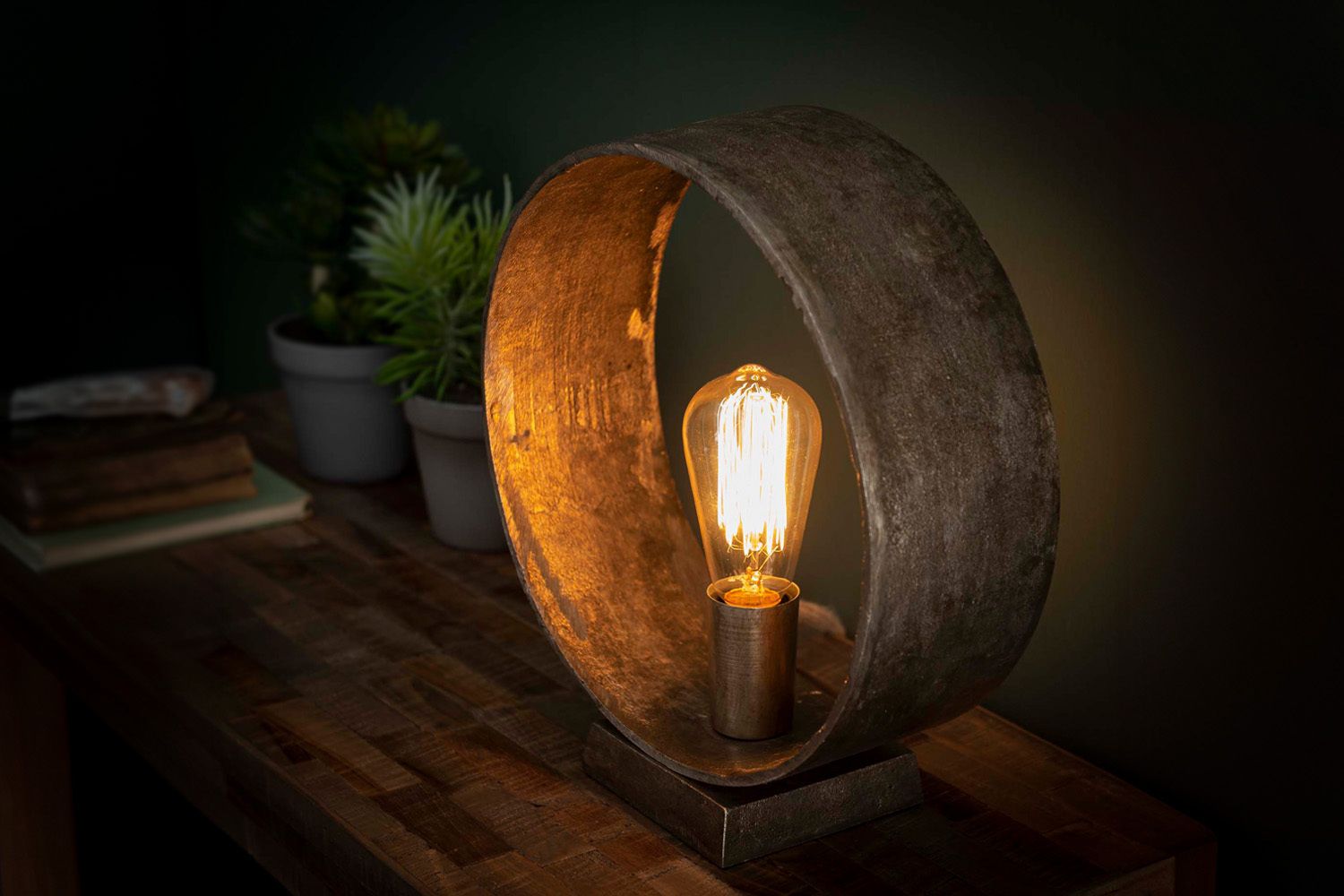 KAWOLA Tischleuchte MESSINA Tischlampe Antike Nickel grau KAWOLA Tischleuchte MESSINA Tischlampe Antike Nickel grau