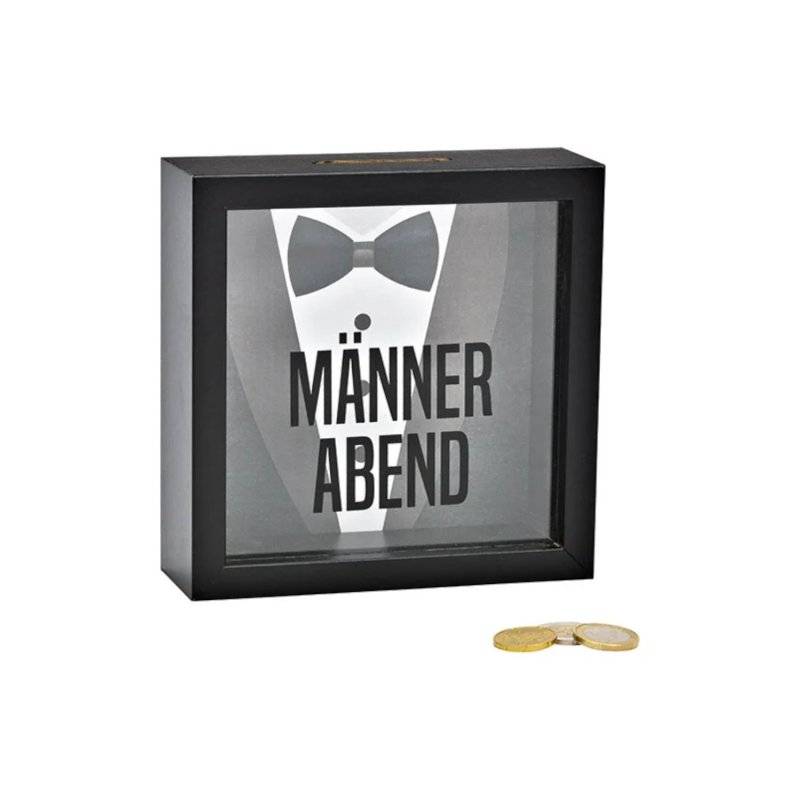KCG - Spardose - Männerabend - Holz/Glas - 15 cm