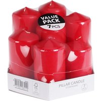 KERZENSET 7er Set 7 Sorten unsortiert Pillar Candle Stompkaars  Rot
