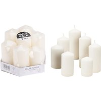 KERZENSET 7er Set 7 Sorten unsortiert Pillar Candle Stompkaars  Weiß