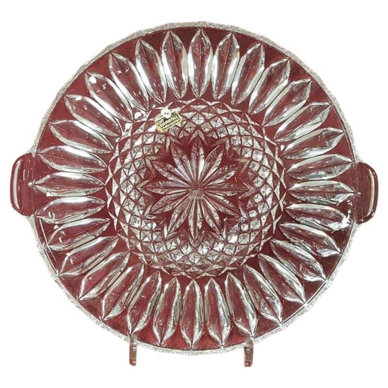 Tortenplatte Tortenständer 30,2 cm KH Echte Bleikristal Transparent gebraucht - gut