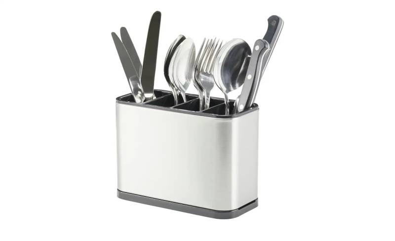 KHG Besteck- Organizer- Box   ¦ silber ¦ Edelstahl,Kunststoff ¦ Maße (cm): B: 9 H: 13 Küchenzubehör & Helfer > Küchenhelfer - Möbel Kraft