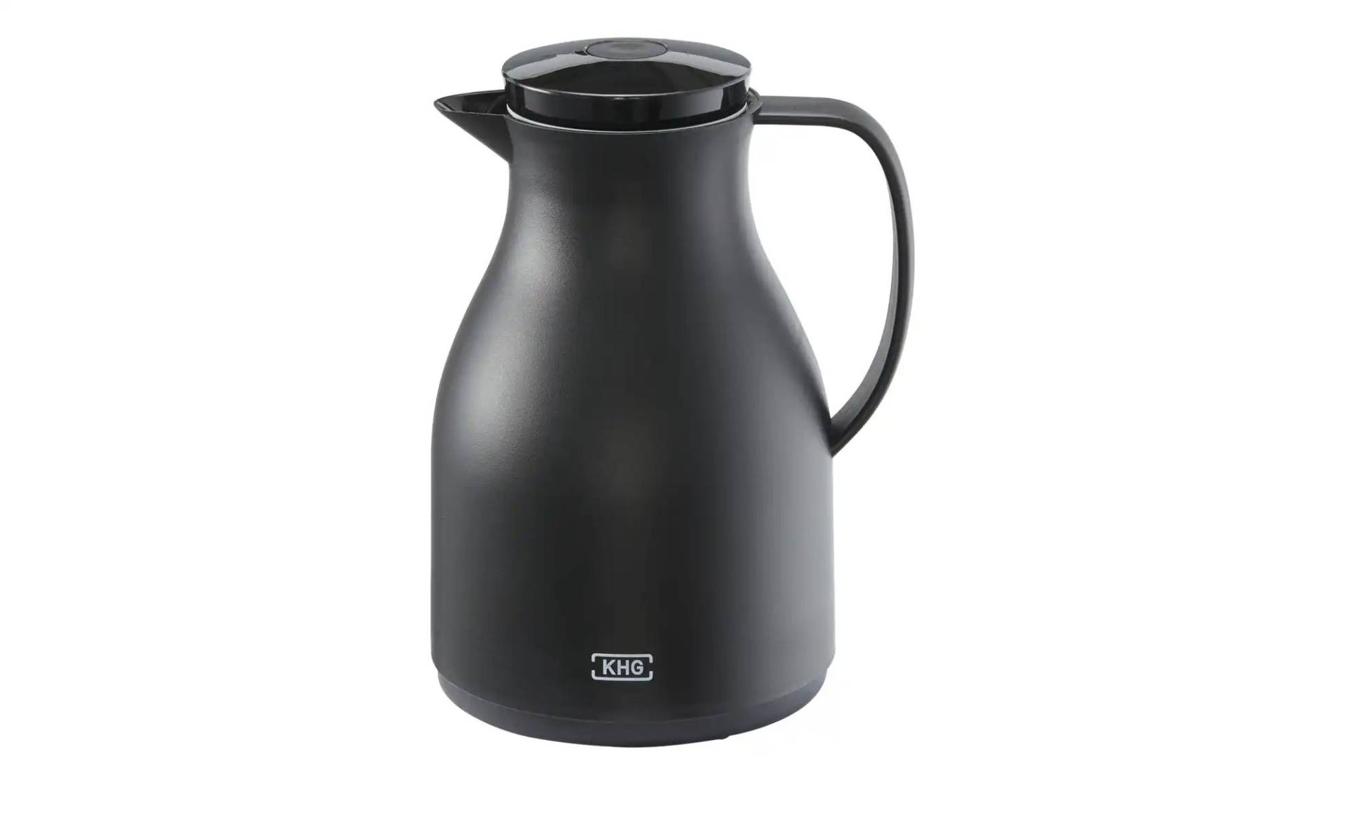 KHG Isolierkanne 1 l  Anton ¦ schwarz ¦ Kunststoff,Glas ¦ Maße (cm): H: 24  Ø: 14.0 Kaffee & Tee > Kaffee- & Isolierkannen - Möbel Kraft