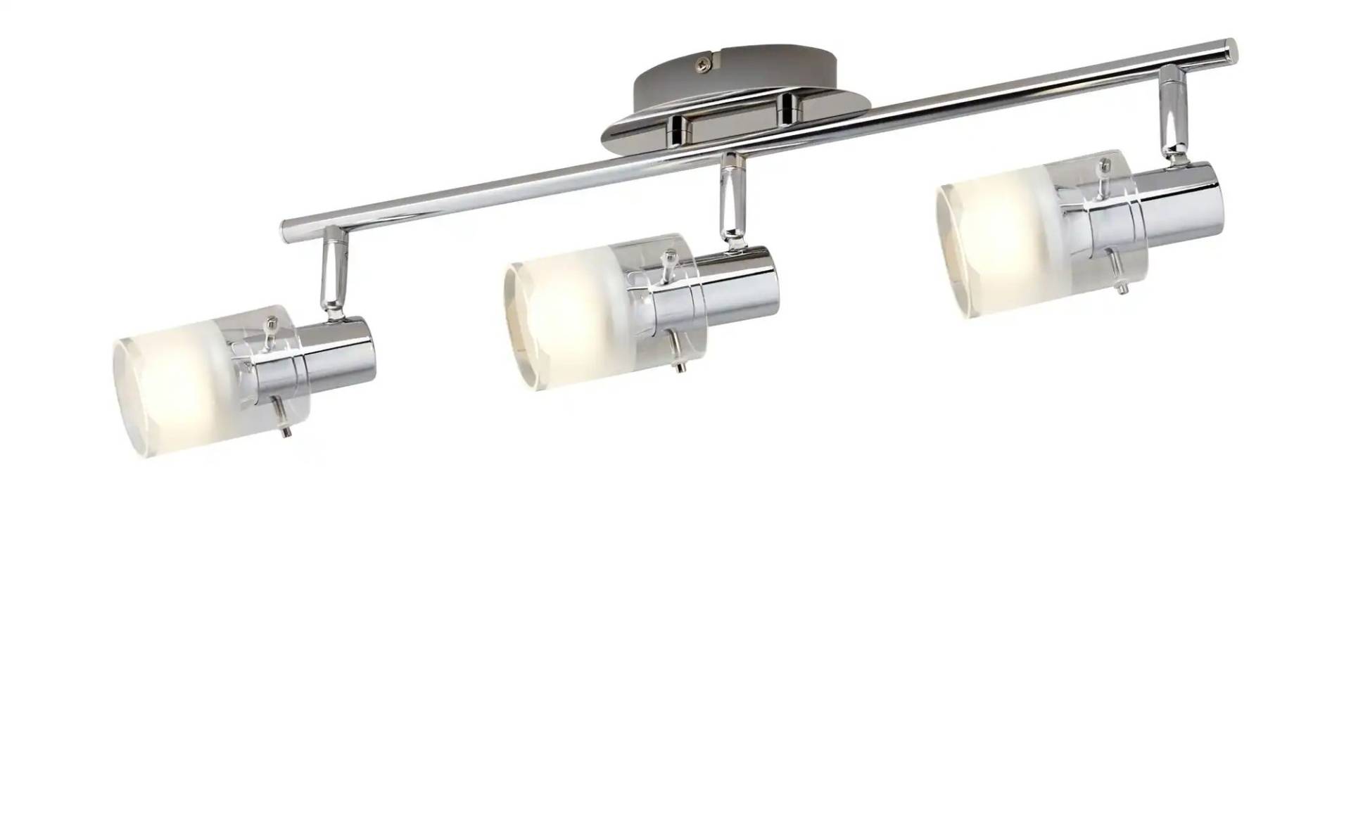KHG LED- Deckenstrahler, 3-flammig mit Glas ¦ silber ¦ Maße (cm): B: 50 H: 15 T: 13,5 Lampen & Leuchten > LED-Leuchten > LED-Deckenleuchten - Höffner