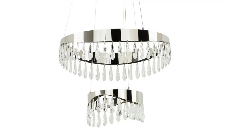 KHG LED-Kristall-Pendelleuchte  chrom   ¦ silber ¦ Maße (cm): H: 150  Ø: 50.0 Lampen & Leuchten > Innenleuchten > Pendelleuchten - Möbel Kraft