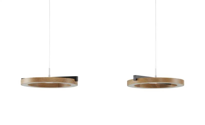KHG LED-Pendelleuchte  2-flammig  anthrazit / Eiche   ¦ holzfarben ¦ Maße (cm): B: 83 H: 212 T: 28.0 Lampen & Leuchten > Innenleuchten > Pendelleuchten - Möbel Kraft