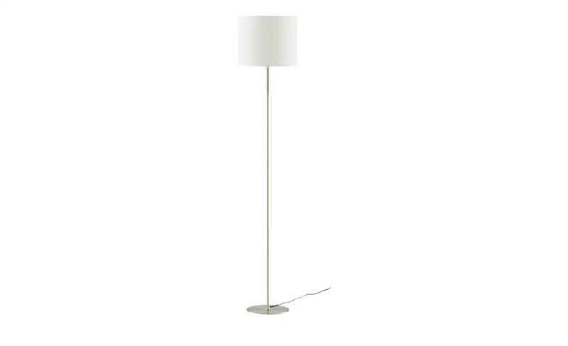 KHG LED-Stehleuchte  1-flammig  Nickel-matt mit Stoffschirm   ¦ silber ¦ Maße (cm): H: 150  Ø: 30.0 Sale > Lampen-Sale - Möbel Kraft