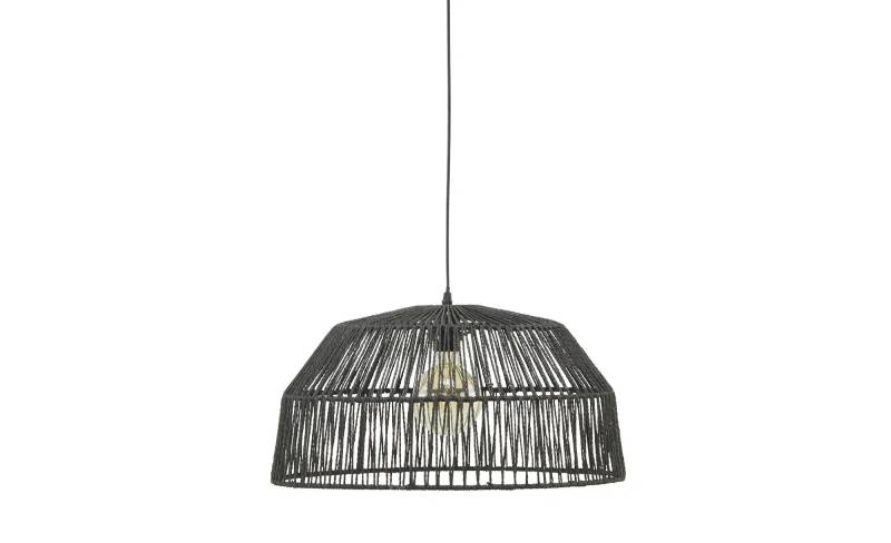 KHG Pendelleuchte  1-flammig  Seilgepflecht schwarz   ¦ schwarz ¦ Maße (cm): H: 150  Ø: 48.0 Lampen & Leuchten > Innenleuchten > Pendelleuchten - Möbel Kraft