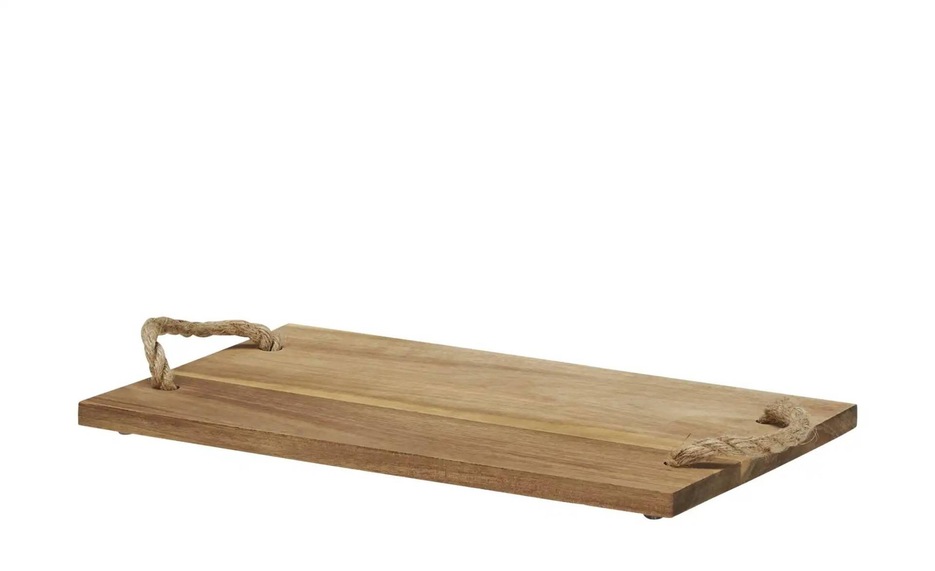 KHG Tablett eckig mit Seilgriffen   ¦ holzfarben ¦ Holz ¦ Maße (cm): B: 40 H: 1,5 Küchenzubehör & Helfer > Tabletts & Etageren - Möbel Kraft