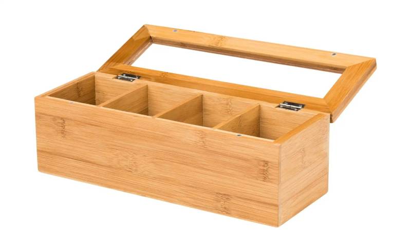 KHG Teebeutelbox   ¦ Bambus,Glas ¦ Maße (cm): B: 10 H: 9,7 Küchenzubehör & Helfer > Küchenhelfer - Höffner