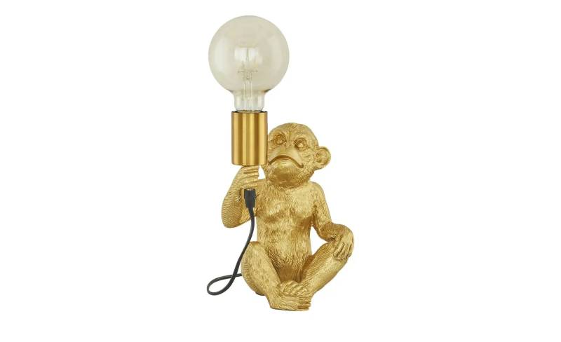 KHG Tischleuchte  1-flammig  goldfarbig `Affe`   ¦ gold ¦ Maße (cm): B: 17 H: 25 T: 14.5 Lampen & Leuchten > Innenleuchten > Tischlampen - Möbel Kraft