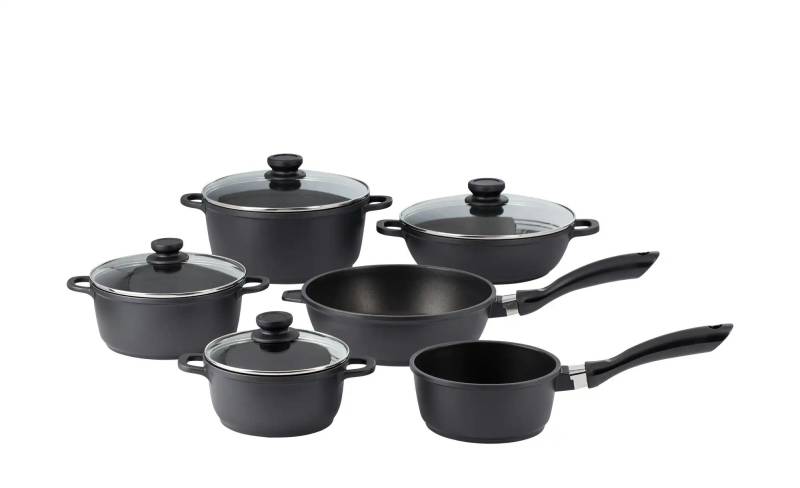 KHG Topfset  6-teilig  Paula ¦ schwarz ¦ Aluminium-Guss Töpfe & Pfannen & Zubehör > Töpfe - Möbel Kraft