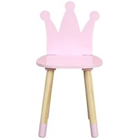 KINDERSTUHL AUS HOLZ Puppe rosa Krone