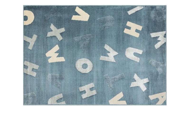 KJUT Webteppich  Alphabet ¦ blau ¦ Synthetische Fasern ¦ Maße (cm): B: 133 Teppiche > Kinderteppiche - Höffner