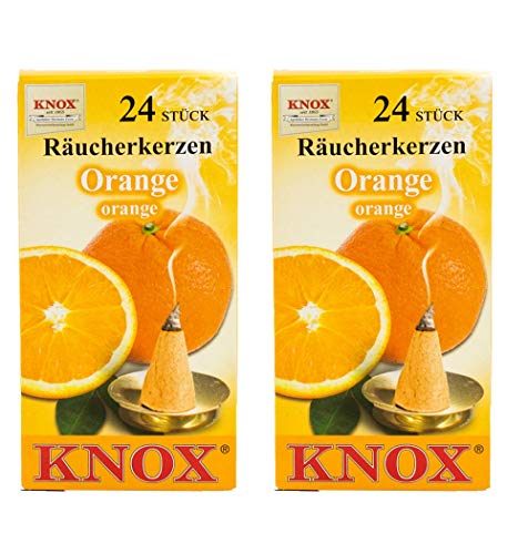 Knox Räucherkerzen 2er Set - Orange - Menge: 48 Stück - Made in Germany von KNOX