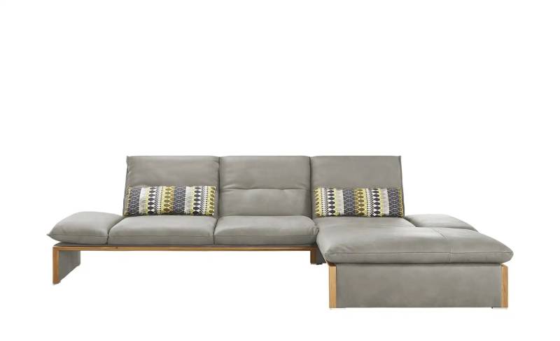 KOINOR Leder-Ecksofa mit Massivholzrahmen aus Wildeiche Humfrey ¦ grau ¦ Maße (cm): B: 314 H: 93 T: 159.0 Polstermöbel > Sofas > Ecksofas - Höffner