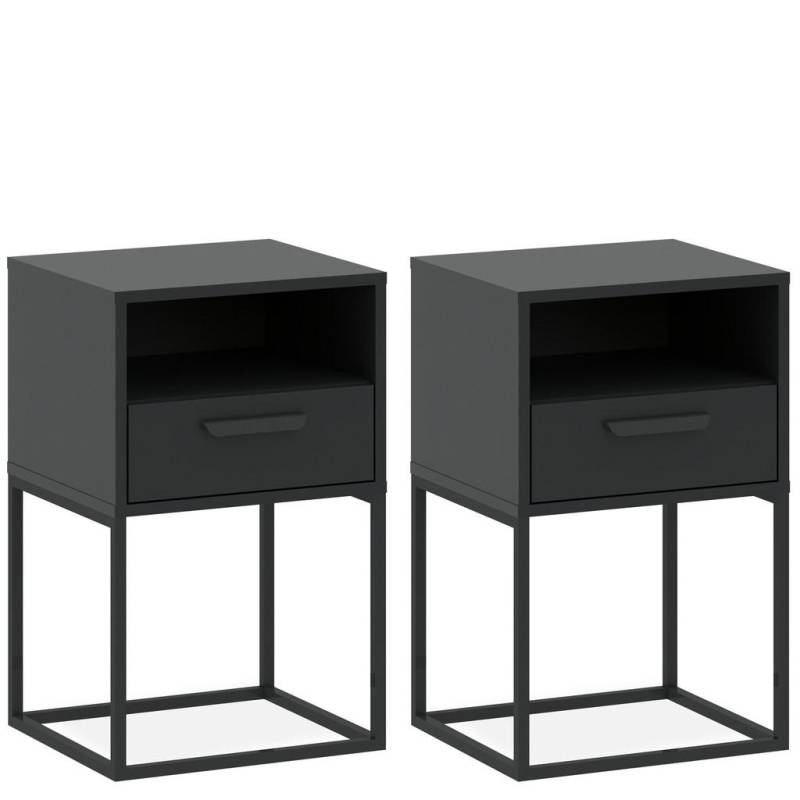 KONSIMO® NACHTTISCH Anthrazit, Schwarz