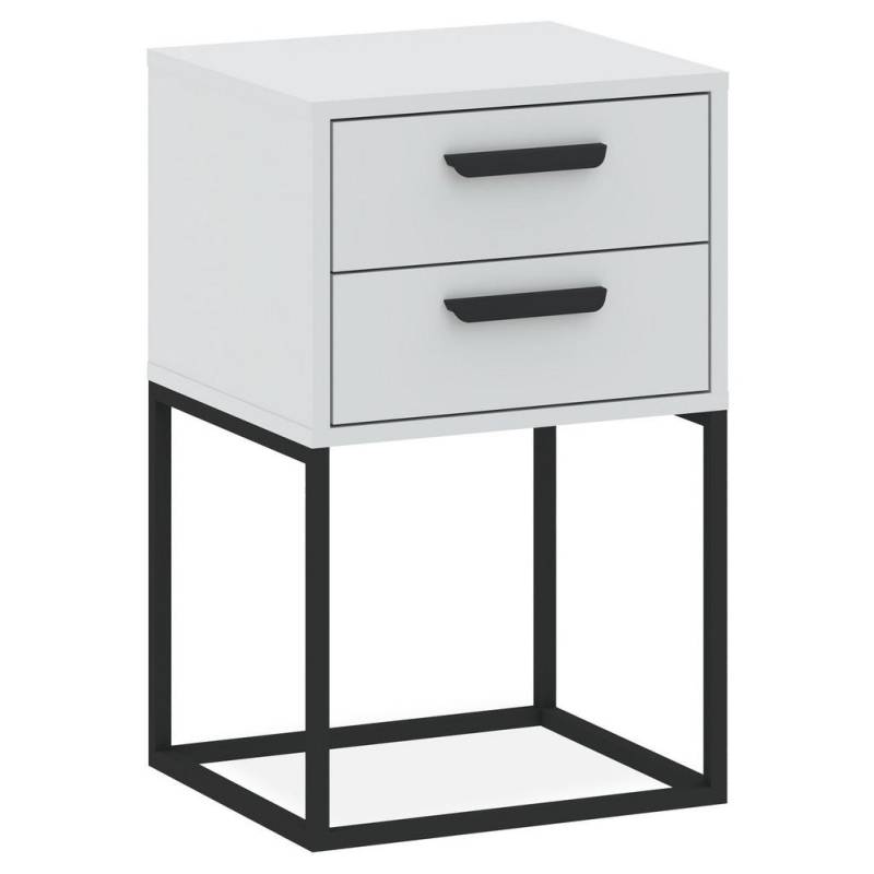 KONSIMO® NACHTTISCH Weiß, Schwarz