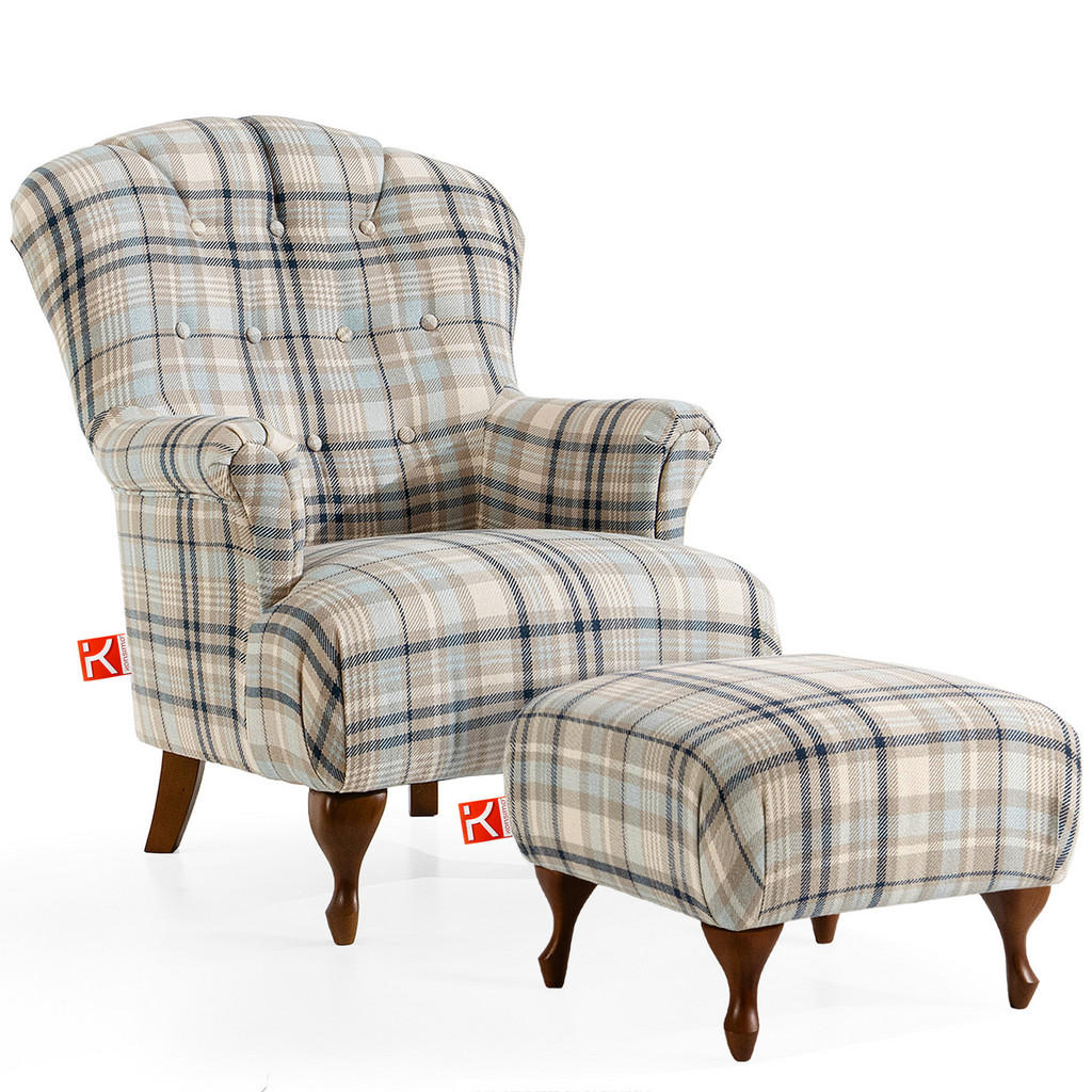 KONSIMO® SESSEL Beige, Blau