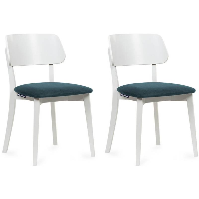 KONSIMO® ESSZIMMERSTÜHLE Türkis, Weiß