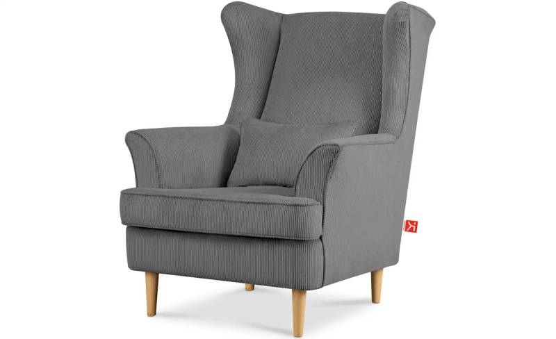 KONSIMO Ohrensessel  Stralis ¦ grau ¦ Maße (cm): B: 82 H: 108 Polstermöbel > Sessel > Ohrensessel - Möbel Kraft
