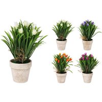 KUNSTBLUME TULPE 1 Stück 4 Sorten unsortiert Polypropyleen Grün