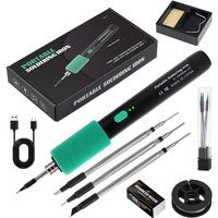 Kabelloses Lötkolben-Set mit USB-Akku mit 3 einstellbaren Temperaturen von 260 °C bis 450 °C, 3 Lötspitzen, Lötkolbenständer, Lötdraht, Lötpaste, Kabelloses Lötkolben-Set mit USB-Akku mit 3 einstellbaren Temperaturen von 260 °C bis 450 °C, 3 Lötspitzen, Lötkolbenständer, Lötdraht, Lötpaste, von PZCC