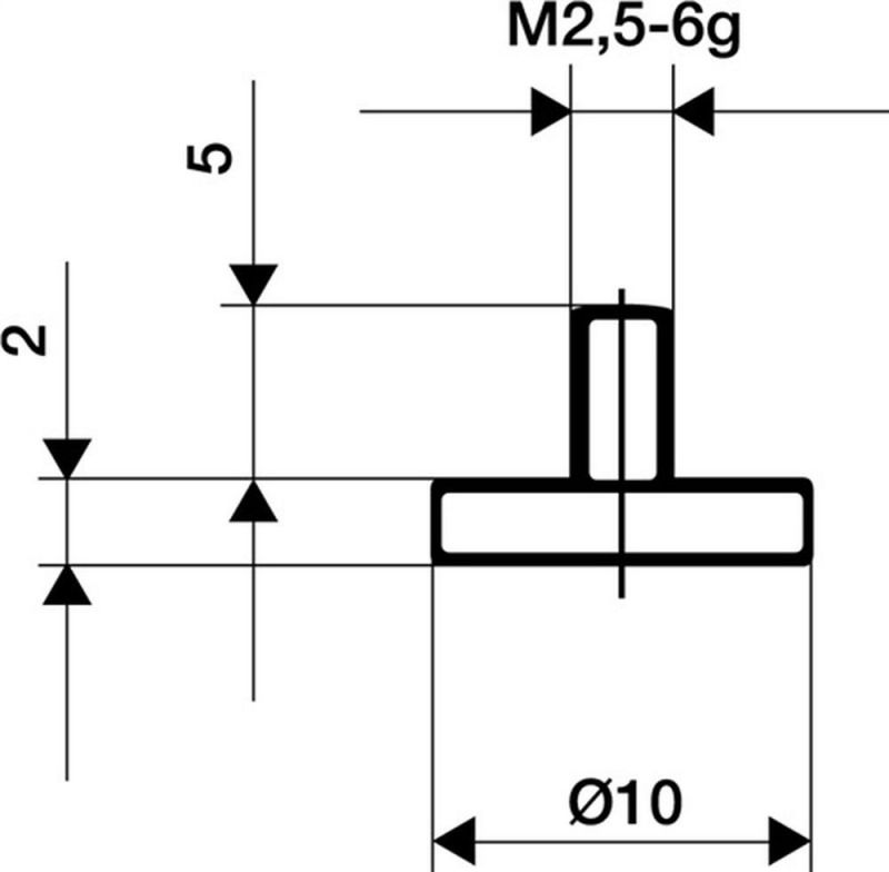 Käfer Messeinsatz (Ø 20 mm plan / M2,5 Stahl) - 62126 von Käfer