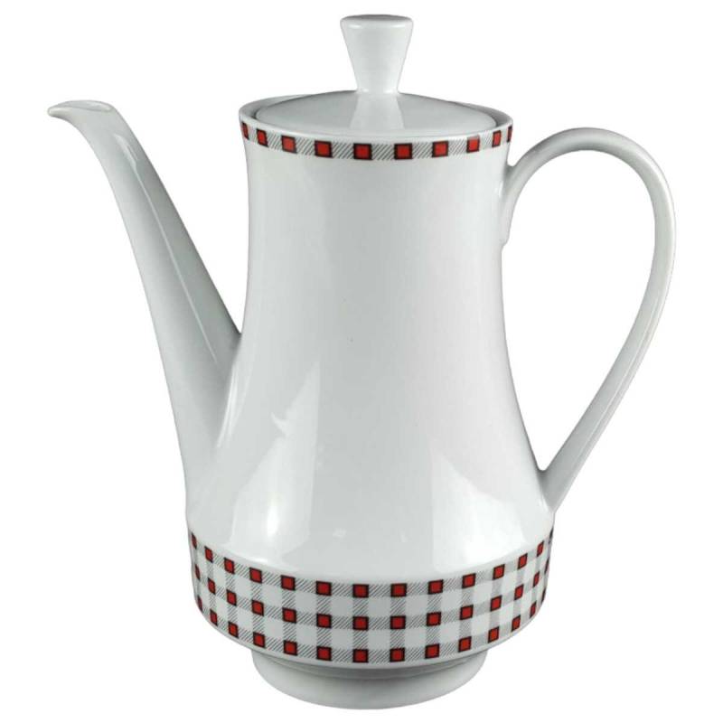 Kaffeekanne 1,4 L Winterling Kirchenlamitz Karo rot schwarz gebraucht - gut