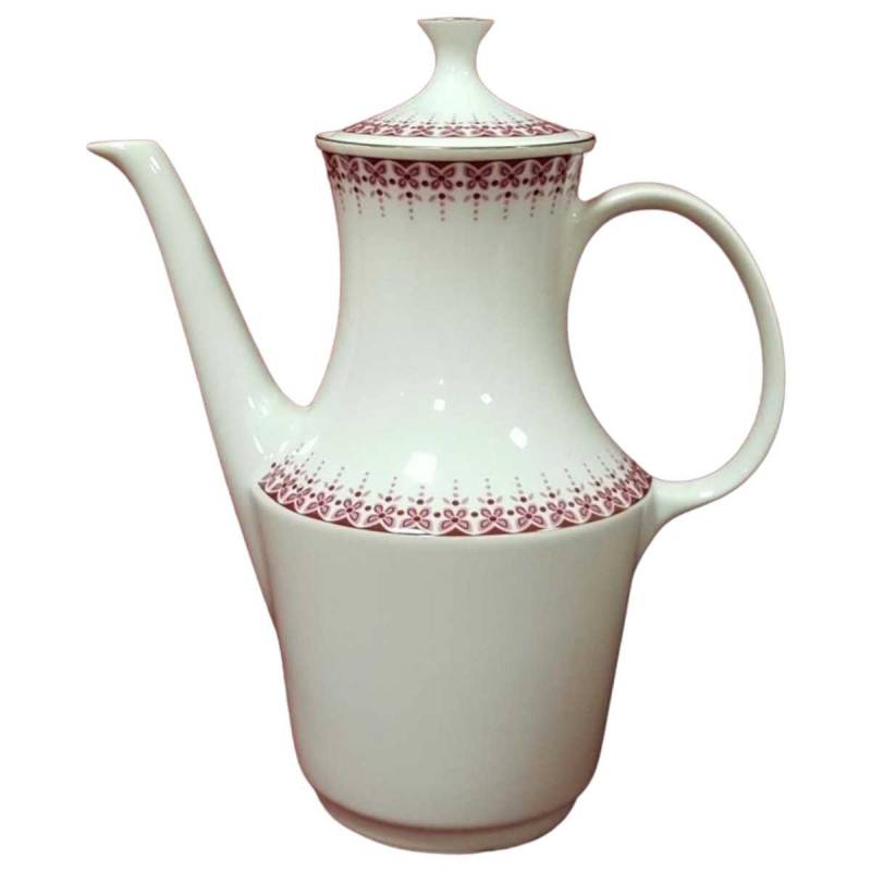 Kaffeekanne Kanne Goldrand Jaeger & Co PMR rotes Blumendekor mit Rot gebraucht - gut