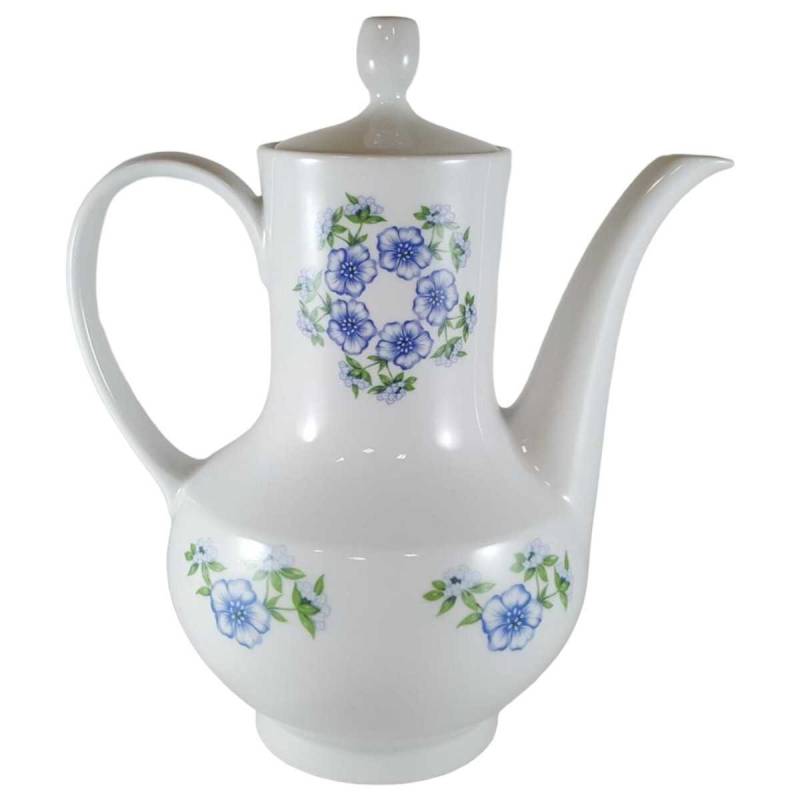 Kaffeekanne Kanne 1,35 L Winterling Kirchenlamitz Blumendekor blau grün gebraucht - sehr gut