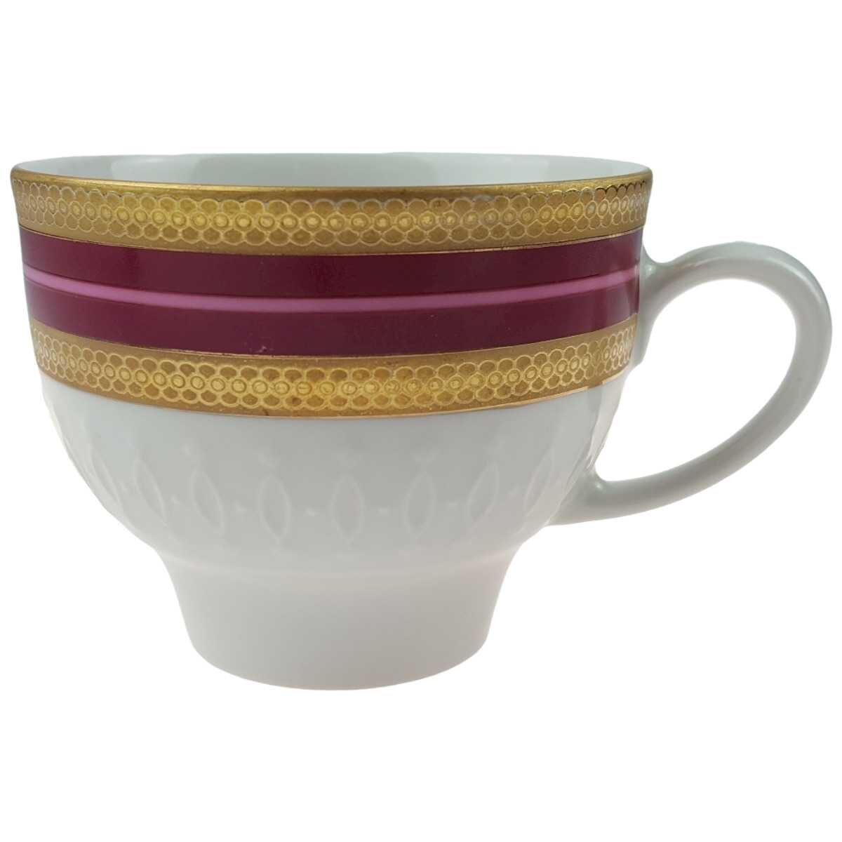 Kaffeetasse Goldrand 0,2 L Mitterteich Unbestimmten Formen Rot Relief Bavaria gebraucht - gut Kaffeetasse Goldrand 0,2 L Mitterteich Unbestimmten Formen Rot Relief Bavaria gebraucht - gut
