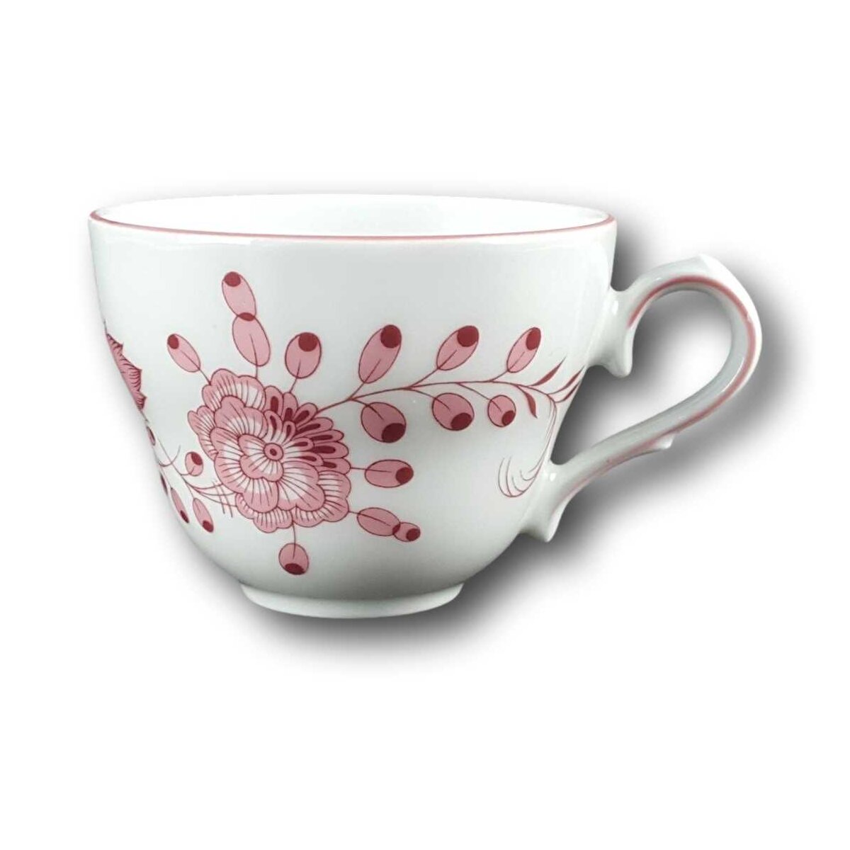 Kaffeetasse Tirschenreuth Unbekannte Formen Blumenmuster mit rosa Rand gebraucht - gut Kaffeetasse Tirschenreuth Unbekannte Formen Blumenmuster mit rosa Rand gebraucht - gut